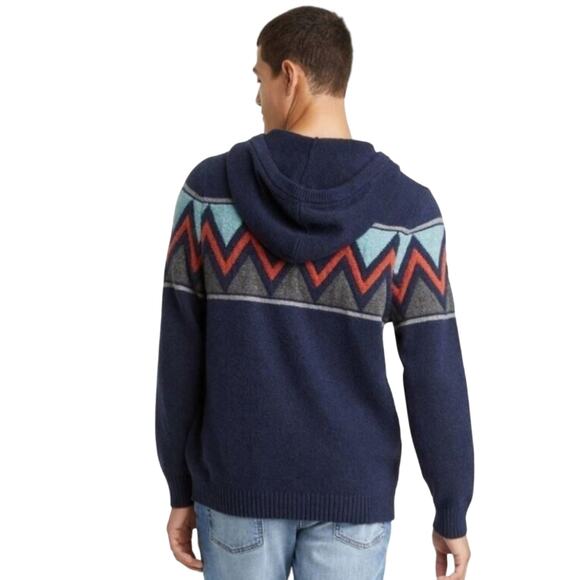 [B6] Goodfellow & Co. Navy Blue Hooded Long Sleeve Pullover - Picture 2 of 6